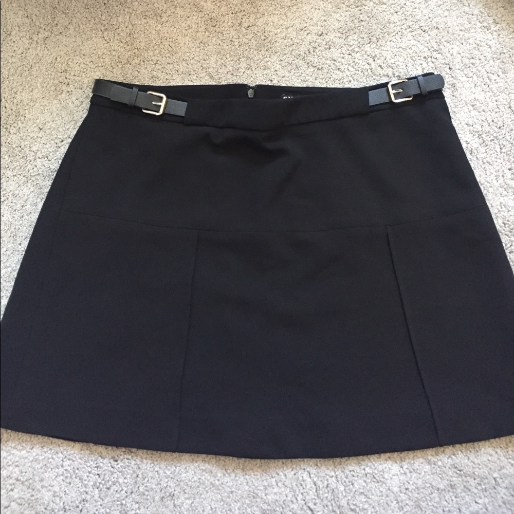 Express black A-line skater mini skirt