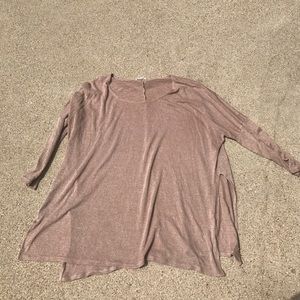 quarter sleeve light brown flowy shirt
