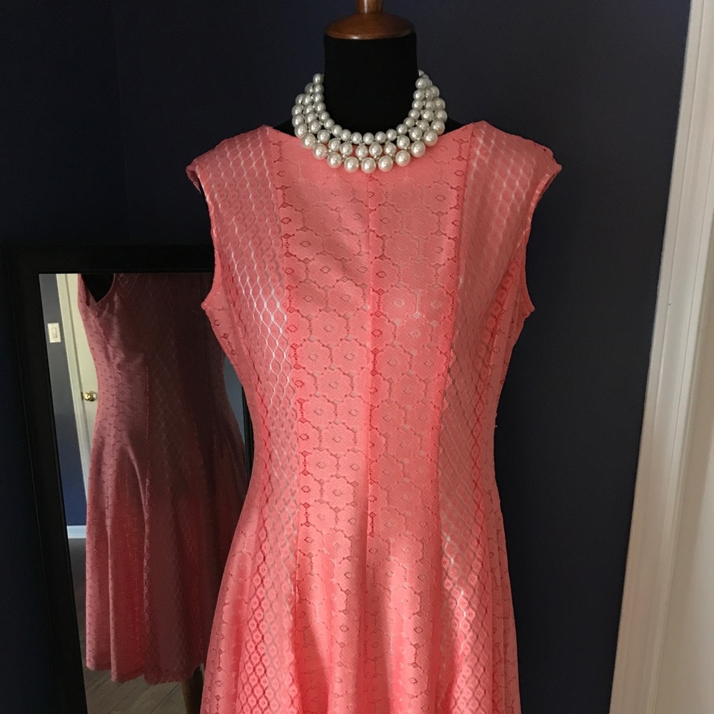 Coral Knee Length Dress