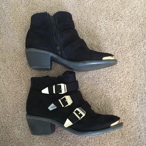 Gold Buckled Booties