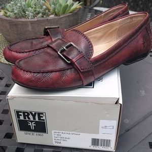 Frye Janet Buckle loafers burnt red 9M