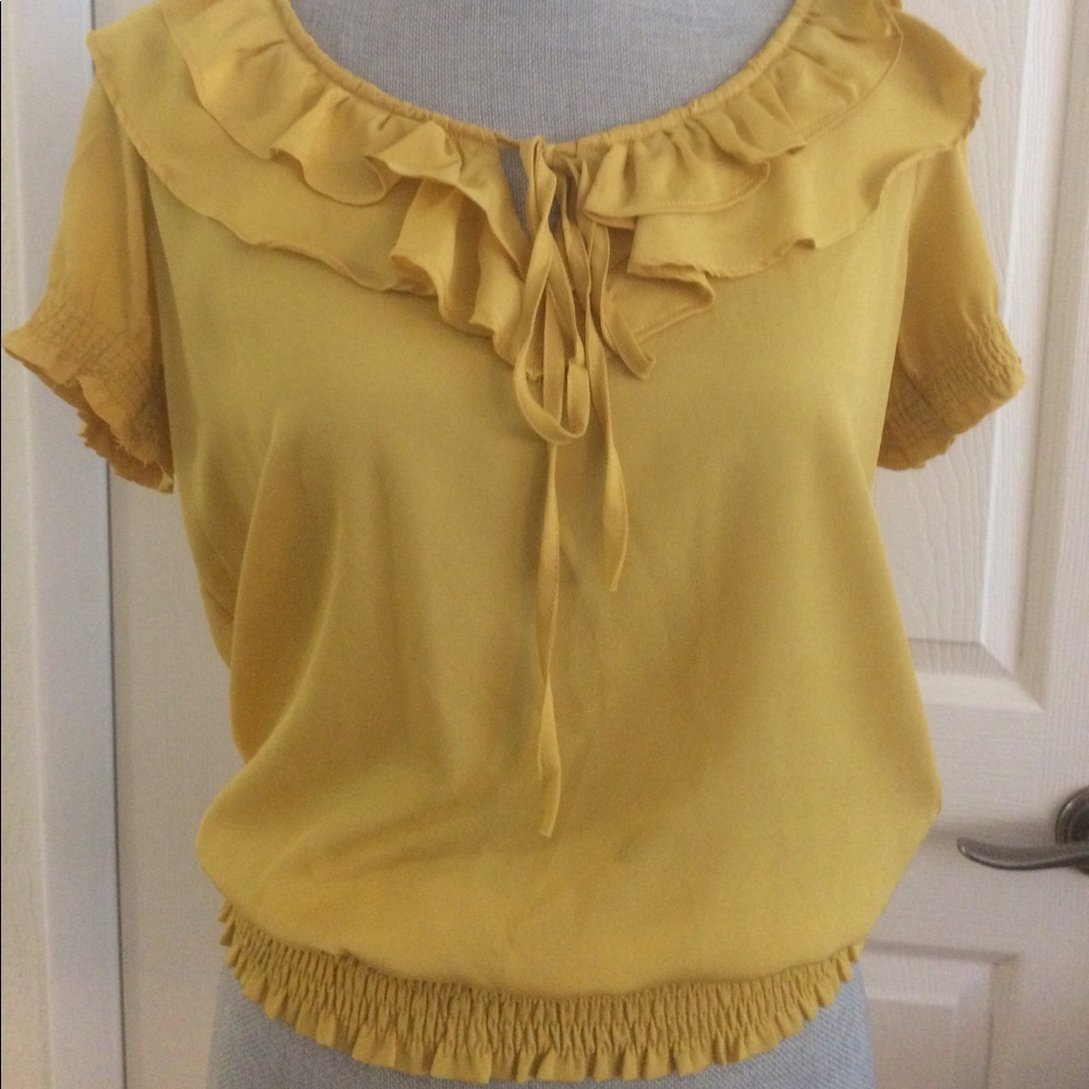 Yellow Ruffle Blouse