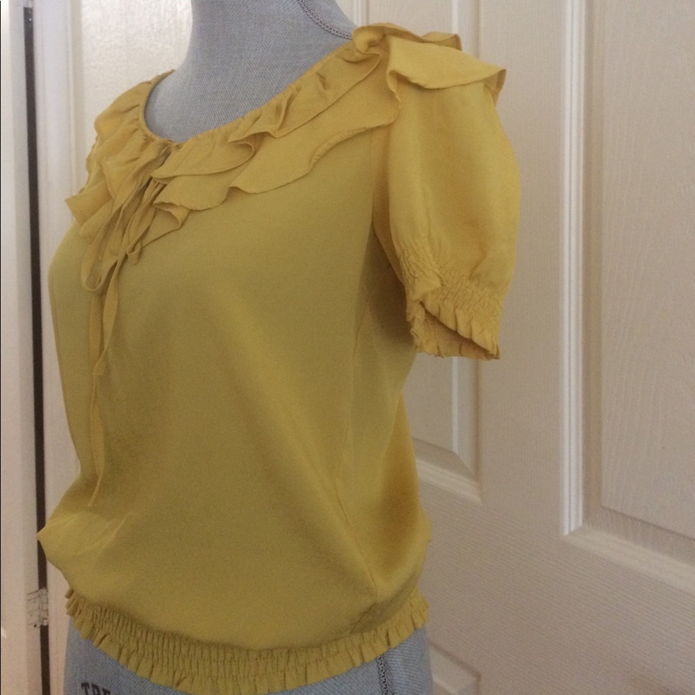 Yellow Ruffle Blouse - Picture 3 of 3