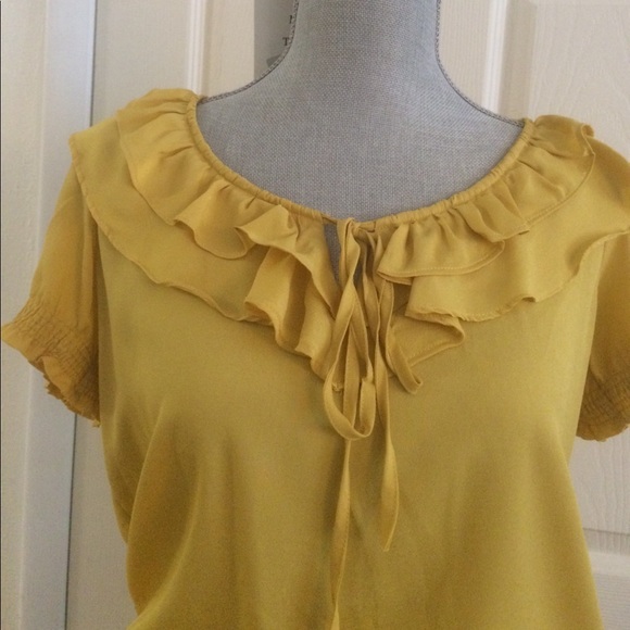 Yellow Ruffle Blouse - Picture 2 of 3