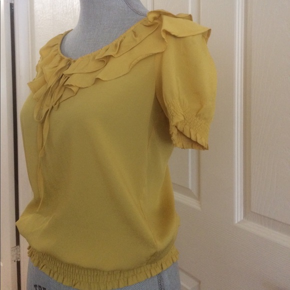 Yellow Ruffle Blouse - Picture 3 of 3