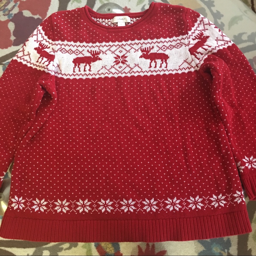 CJ Banks Winter Themed Fair Isle Sweater 1X
