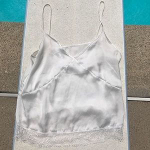 white silk tank top