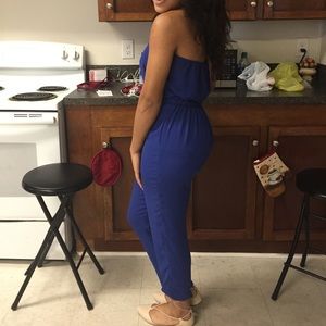 Blue romper jump suit