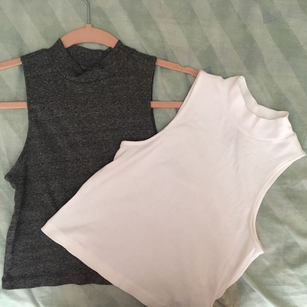 🚫SOLD🚫TWO mock neck crop tops