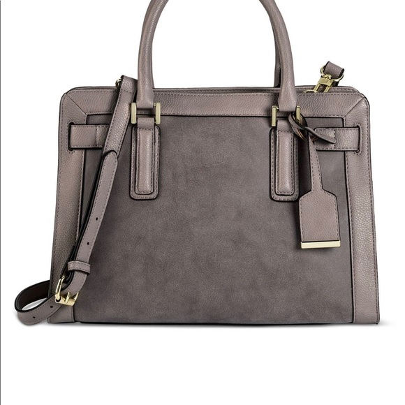 Merona Handbags - NWOT Faux Leather Belted Tote with Crossbody Strap