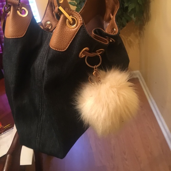 Michael Kors Blue Denim Shoulder Tote Bag Purse - Picture 7 of 7