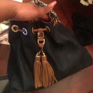 Michael  Kors Blue Denim Shoulder Tote Bag Purse