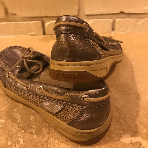 Sperrys: Metallic Silver Boat Shoes - Picture 3 of 3