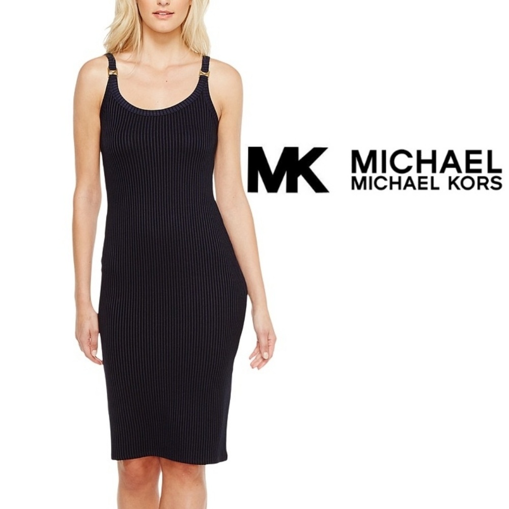 Michael Kors Ribbed Bodycon Midi Dress