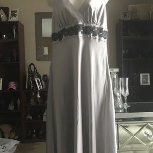 Satin Grey Long Dress