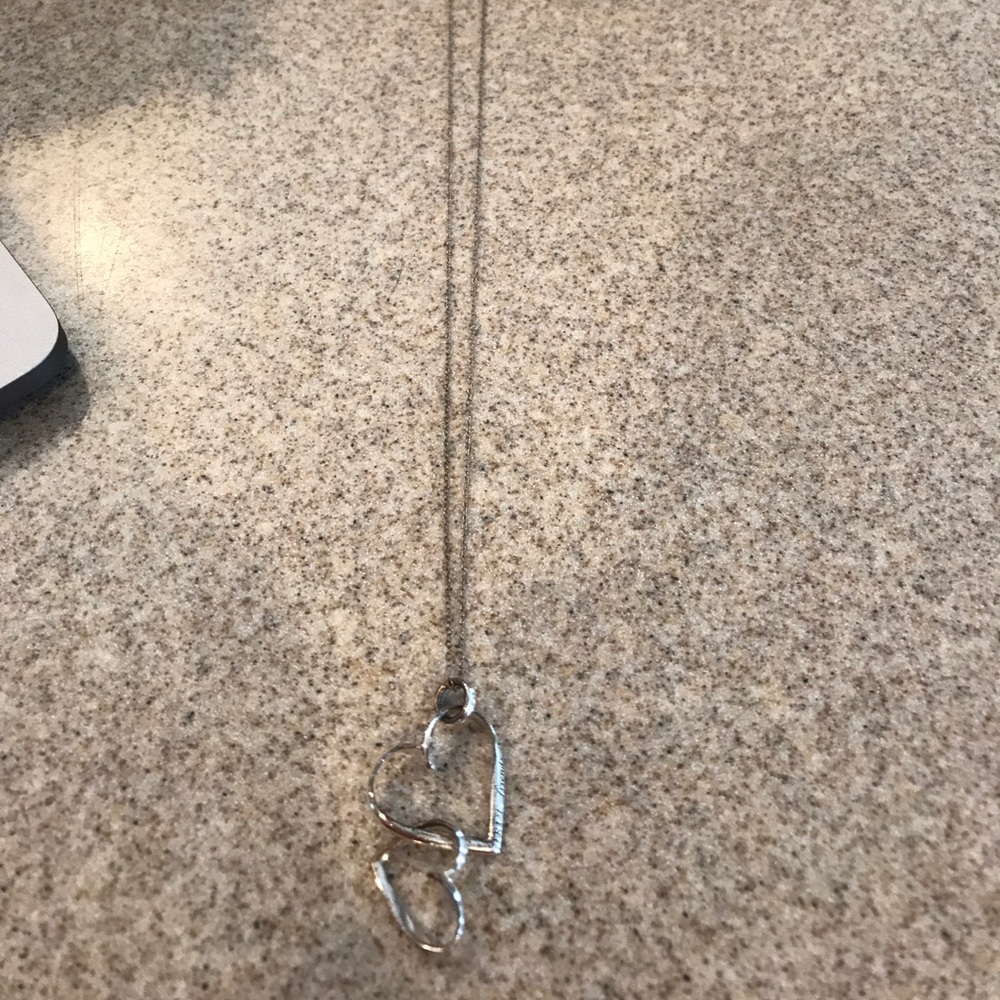 petite connected hear necklace with writing