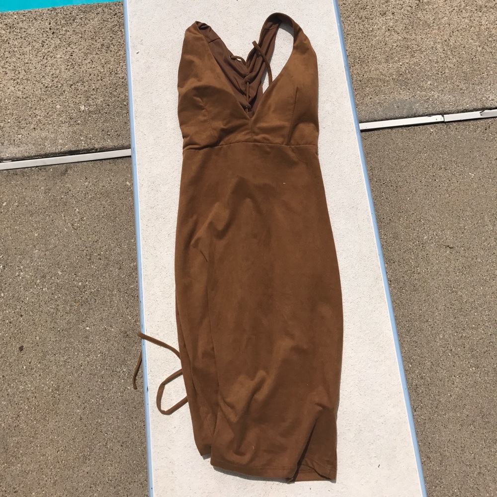 brown suede dress