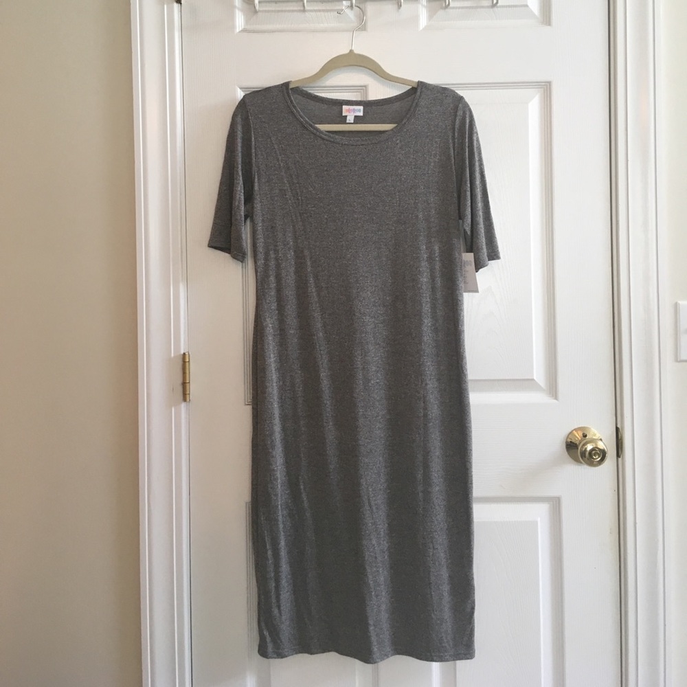 LuLaRoe Grey Julia fitted dress size L