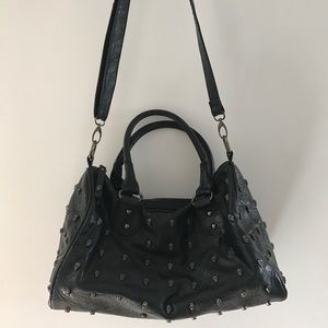 LF stores Orange Caramel vegan black skull bag