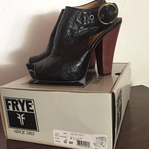 Frye wooden heel sling back