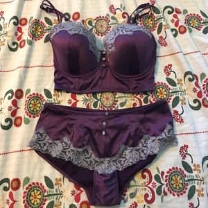 Adore Me purple longline set