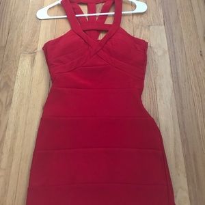 Red bodycon dress