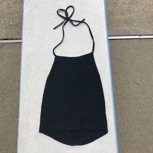 backless halter crop top