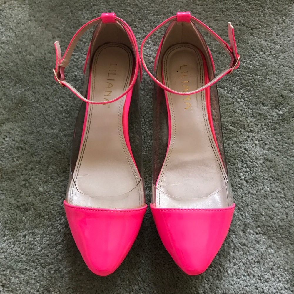 Neon Pink Clear Flats