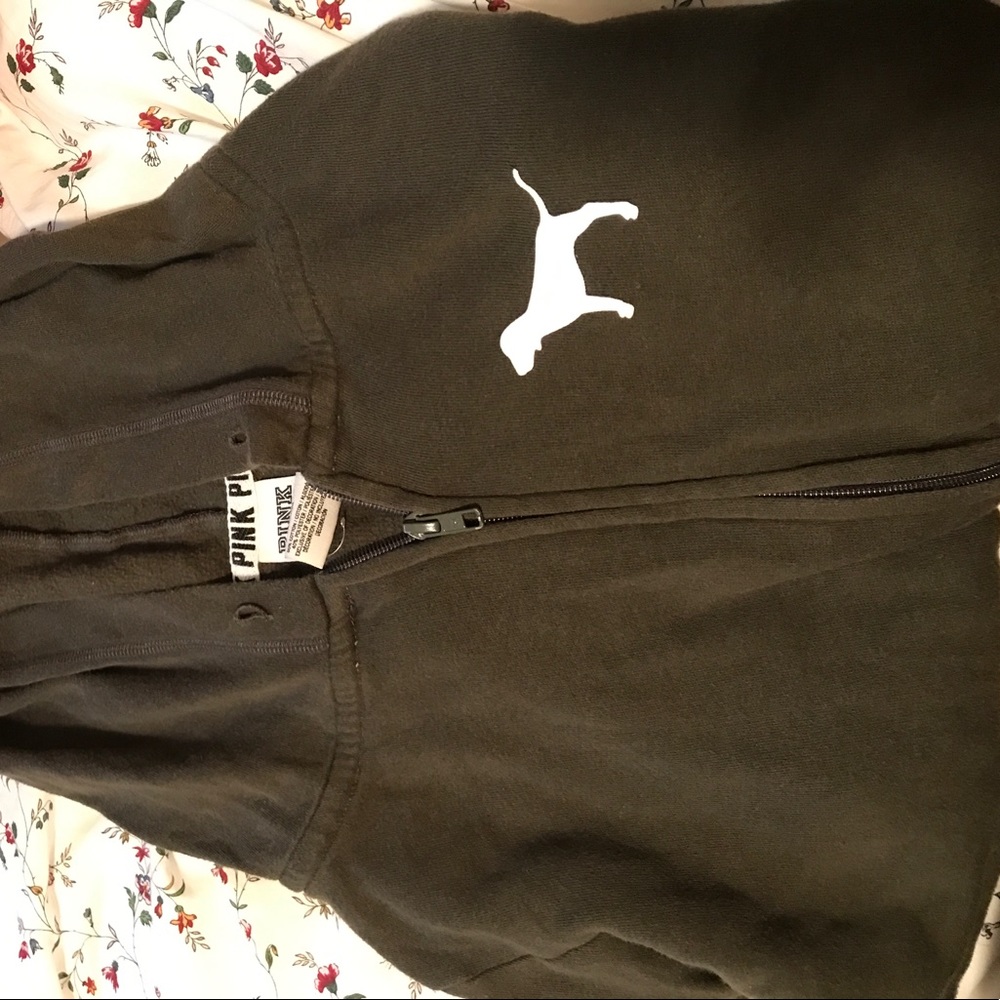 Victoria secret pink green zip up