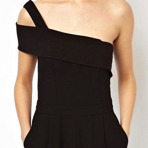 New black ASOS one-shoulder jumpsuit