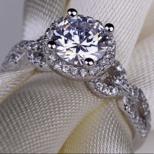 4 ct Diamonique Wedding Ring, Sterling Silver