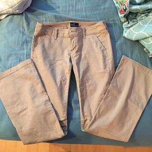 American Eagle khaki kick boot pants