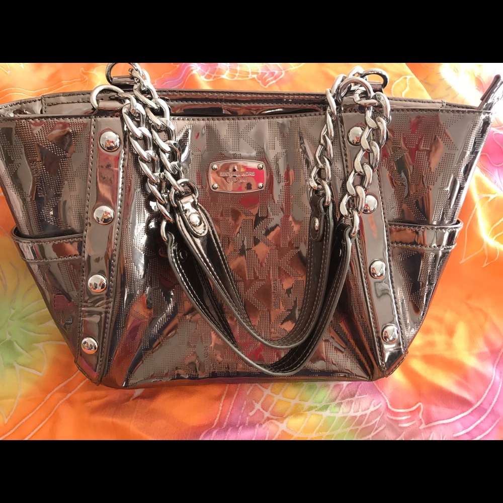 Michael Kors Metallic Chrome Chain Bag