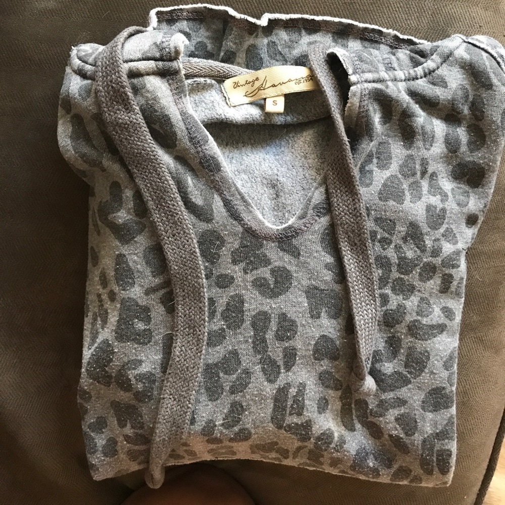 Grey camp hoodie sweatshirt