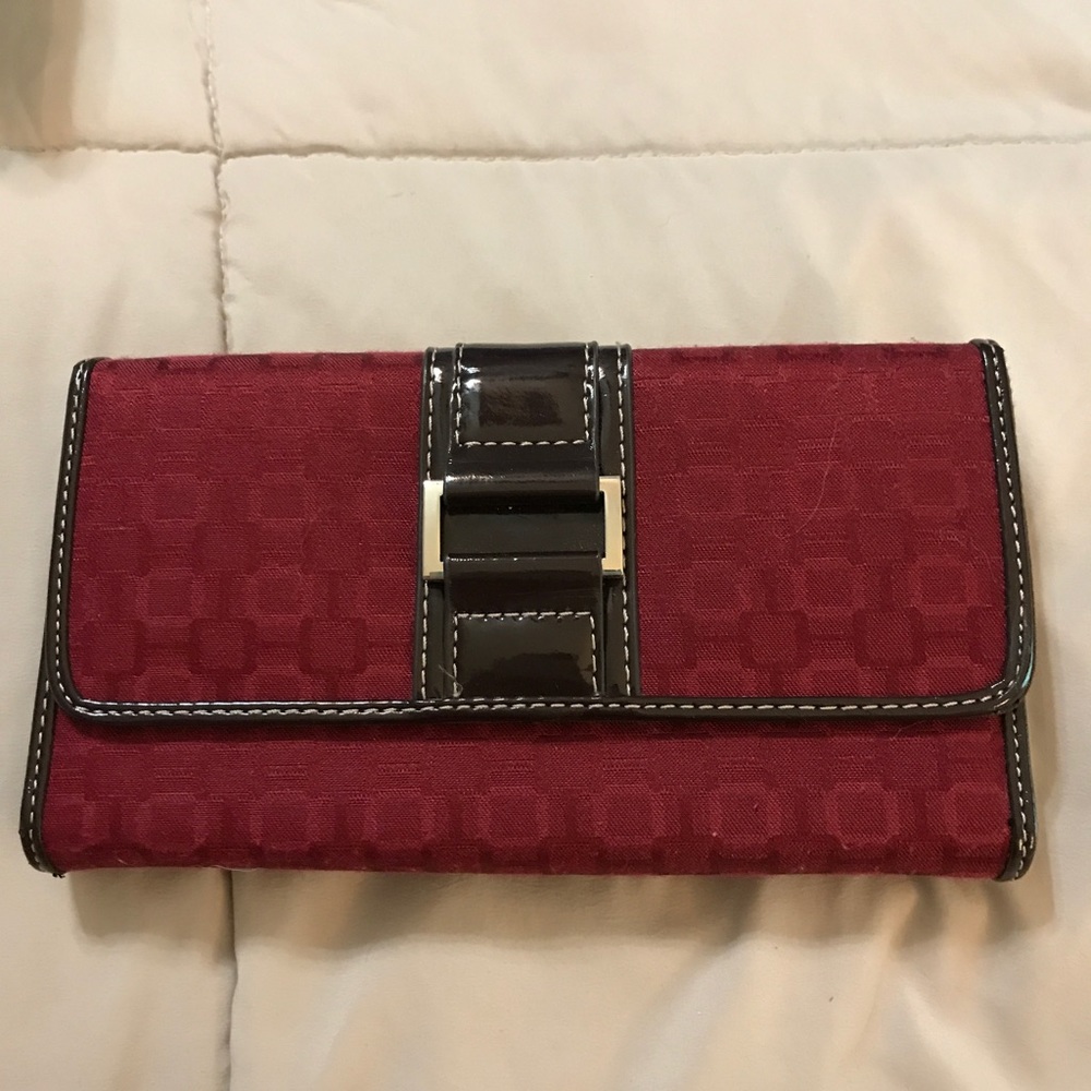 Dark red wallet, fair condition