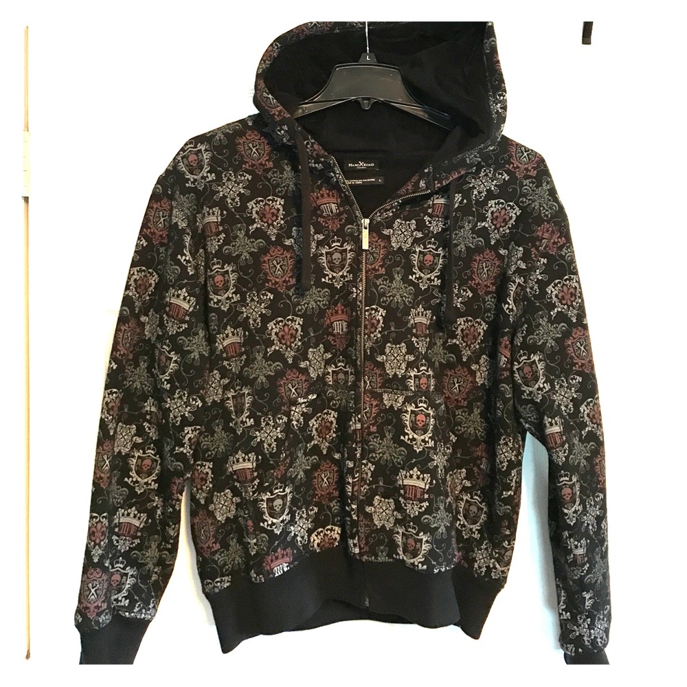 Cut & Sew hoodie with velour inside size Large