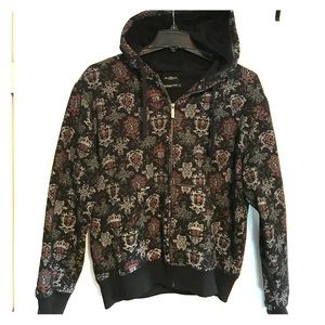 Cut & Sew hoodie with velour inside size Large