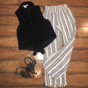 Macy's Striped Flare Pants