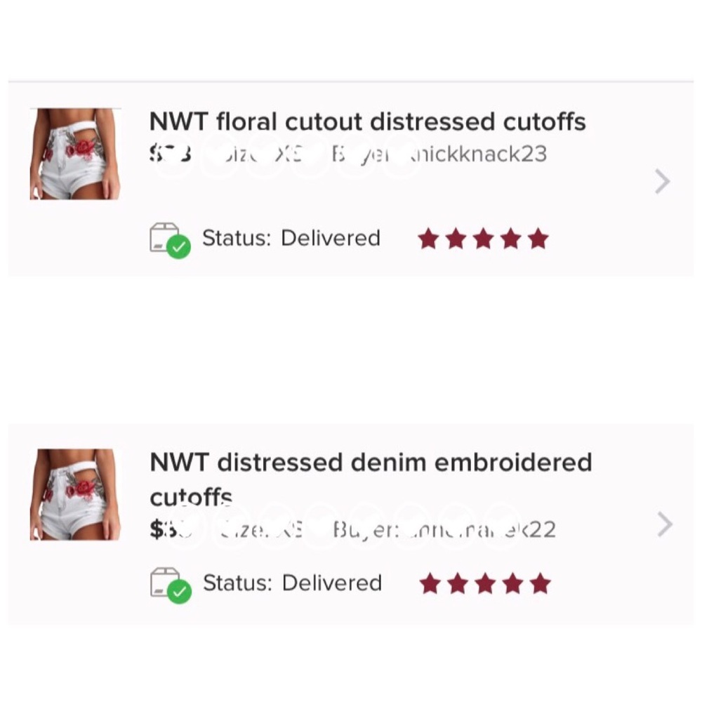 NWT white wash floral distressed denim cutoffs - Picture 4 of 5
