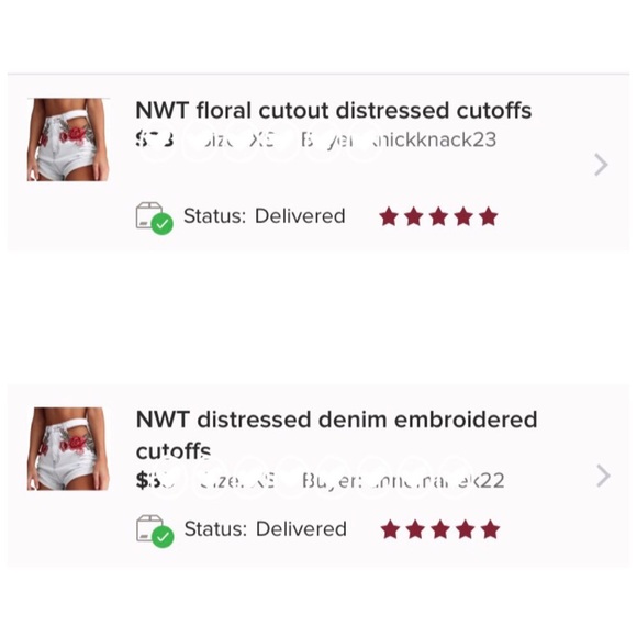 NWT white wash floral distressed denim cutoffs - Picture 4 of 5