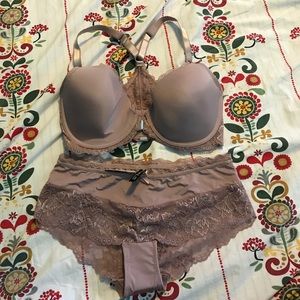 Nude / champagne Adore Me Set front close