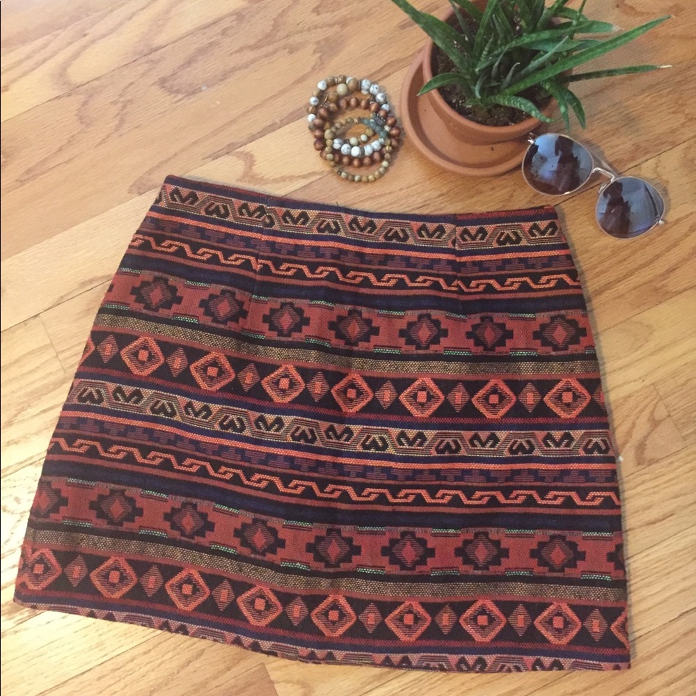 Aztec Print Skirt