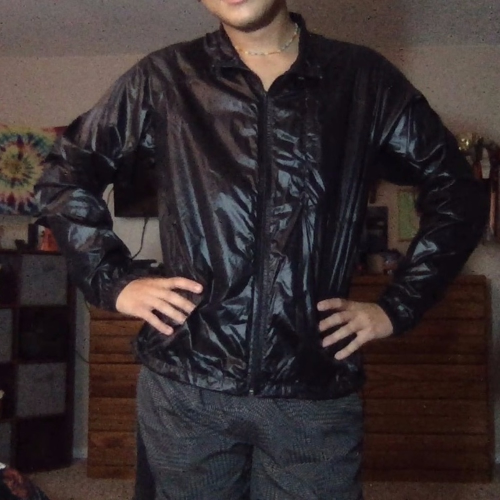 AA black windbreaker