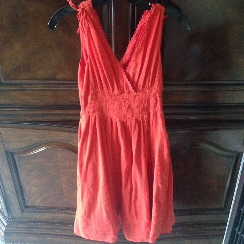 Anthropologie orange/red summer dress