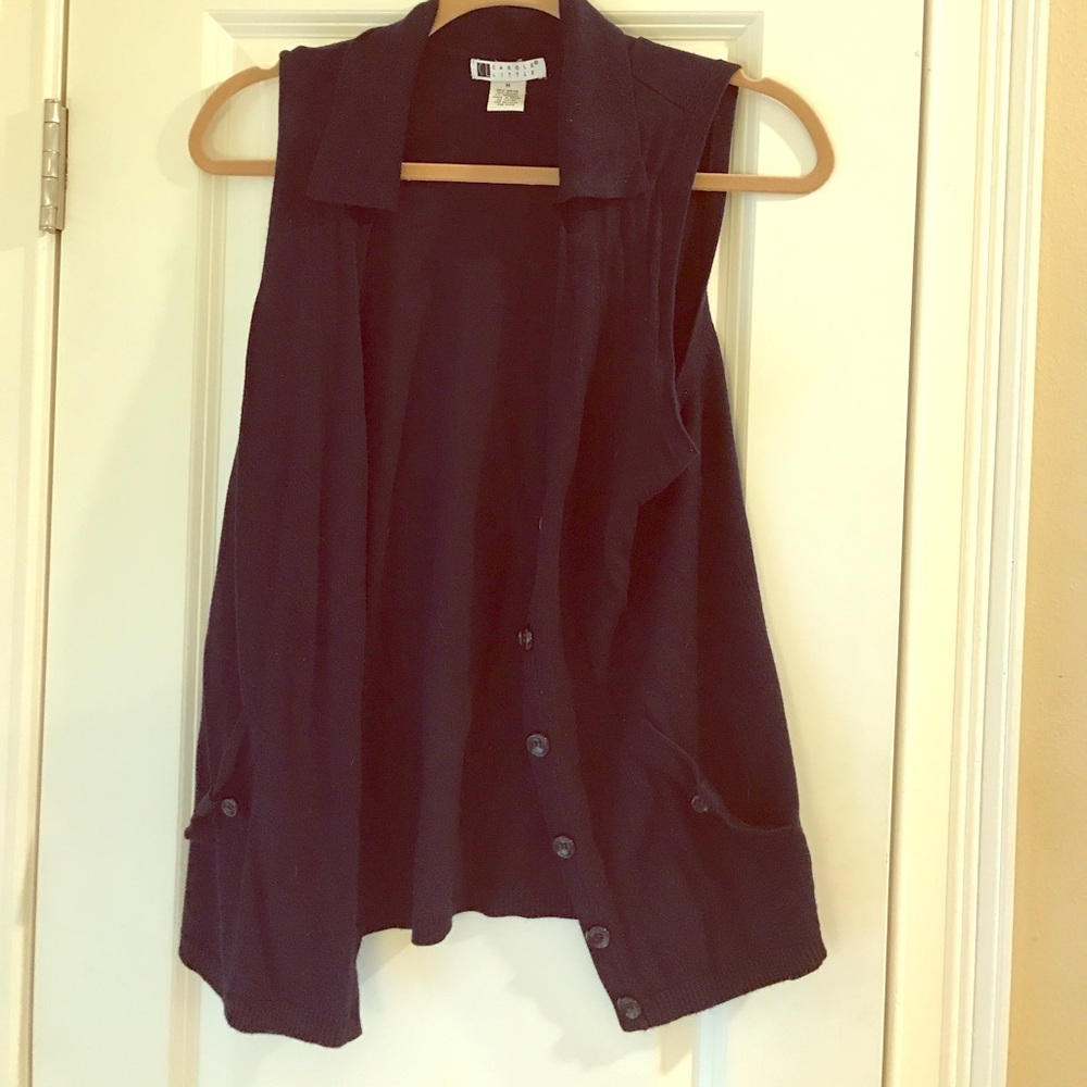 Carole Little Navy Sweater Vest