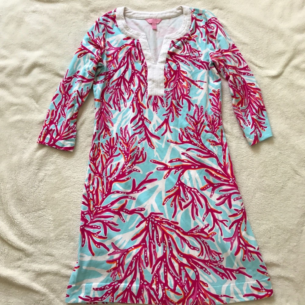 Lilly Pulitzer coral print dress S