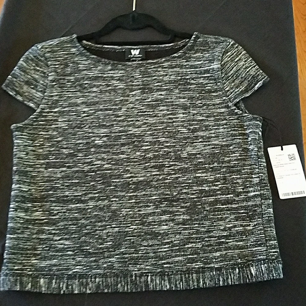 W by Worth crop black, gray crop sweater