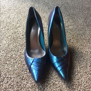Maurices Blue Holographic Heels