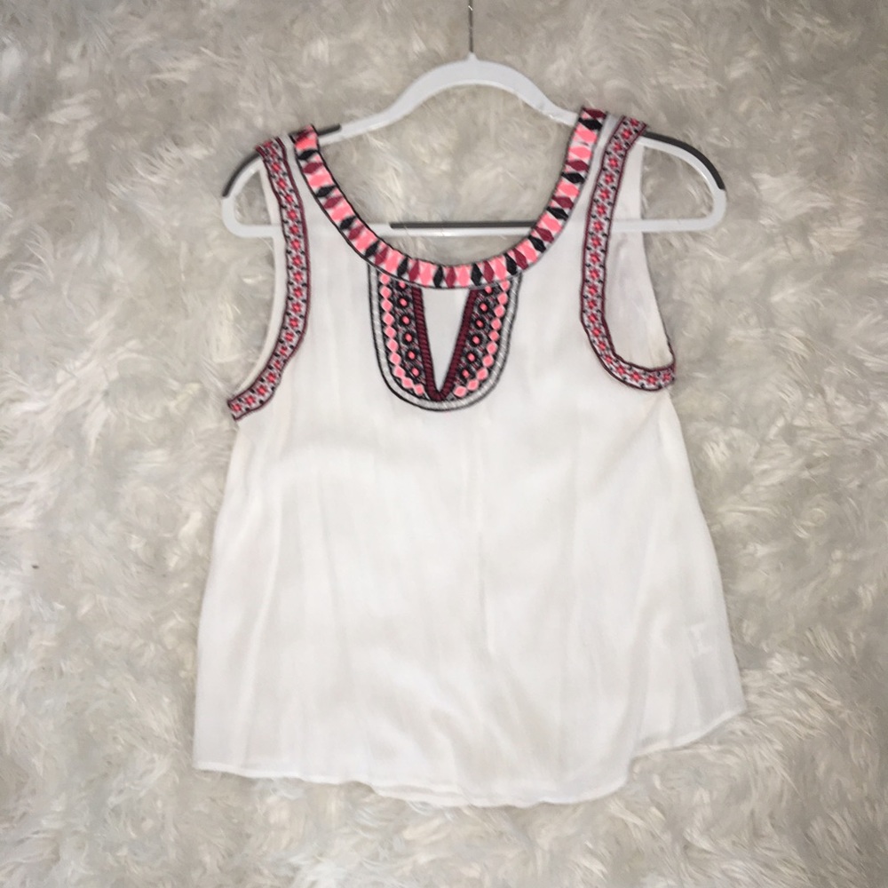 Altar'd State White Flowy Tank Top