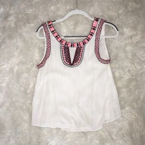 Altar'd State White Flowy Tank Top